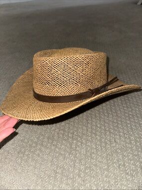 EUC! Stetson Tan Seagrass Straw Cowboy Hat